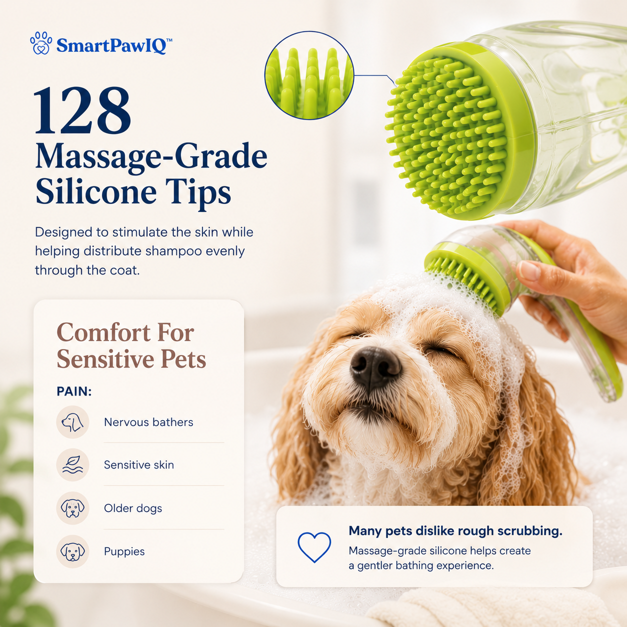 CalmPaw™ Smart Bath Brush | Spa-Grade at Home for Happy Dog
