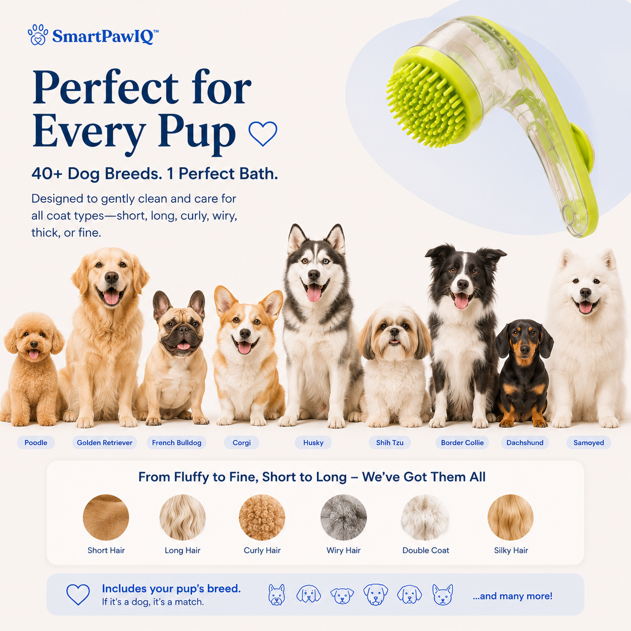 CalmPaw™ Smart Bath Brush | Spa-Grade at Home for Happy Dog