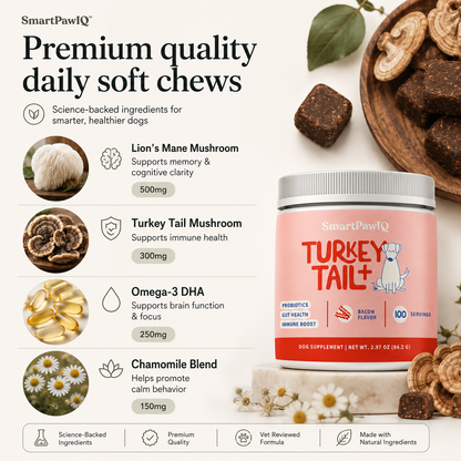 SmartPaw™ Turkey Tail | Probiotic For Gut Health and Smarter Dogs