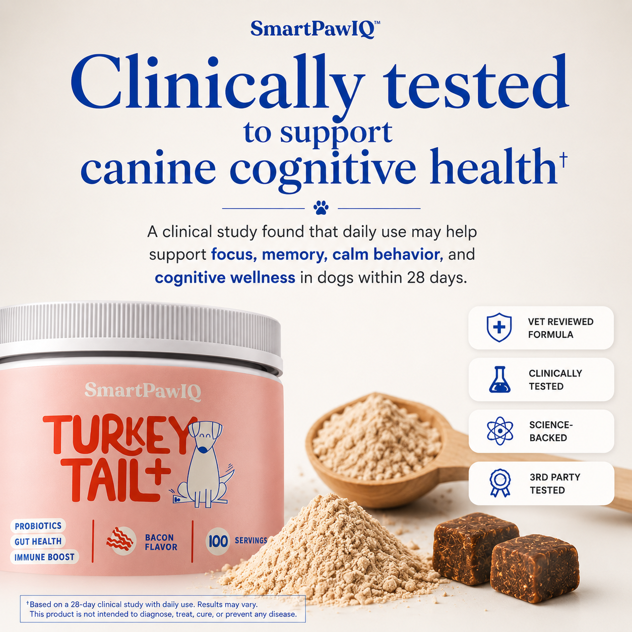 SmartPaw™ Turkey Tail | Probiotic For Gut Health and Smarter Dogs