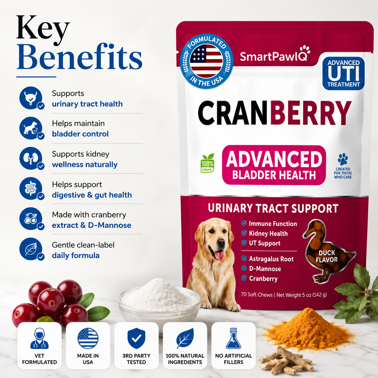 SmartPaw™ Cranberry Premium Care | Advanced Bladder & UTI Treatment