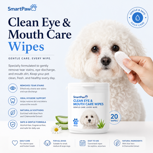 SmartPaw™ Clean Eye and Mouth Care Wipes | 20 Wipes