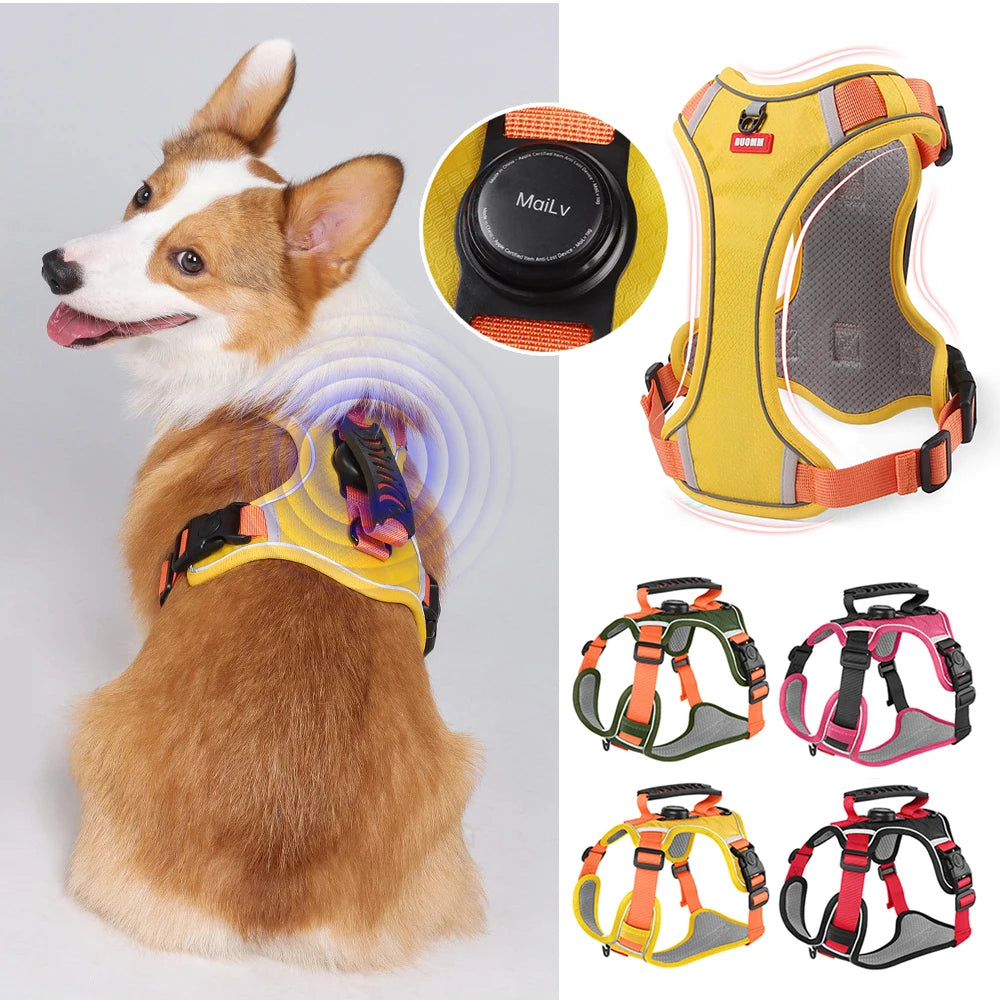 TrackGuard™ Reflective Tactical Harness with Airtag Holder