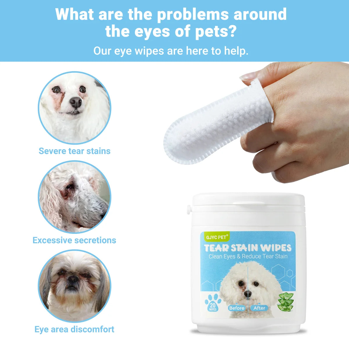 SmartPaw™ Clean Eye and Mouth Care Wipes | 20 Wipes